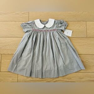 Remember Nguyen girls’ smocked gingham dress size 5 NWT